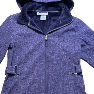 M - FREE COUNTRY - Women's Purple Coat - Hooded Jacket - Soft Fleece Inside